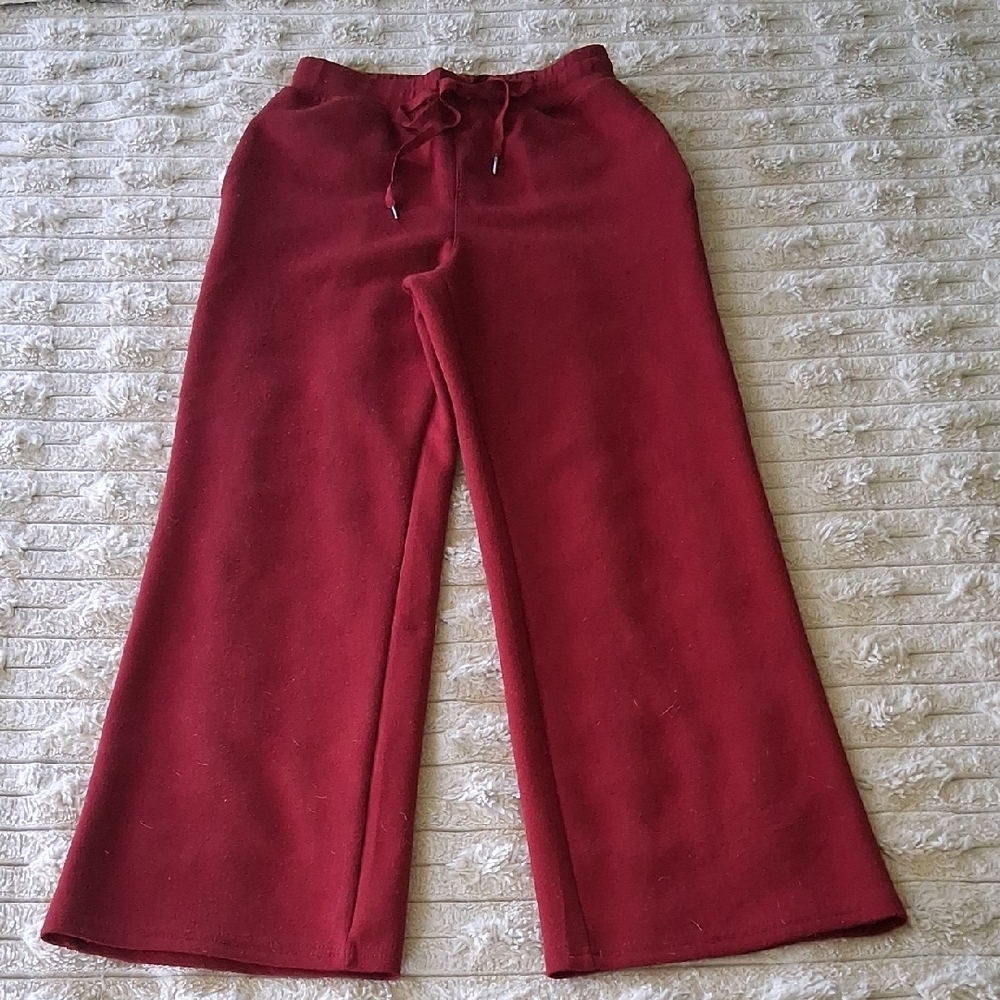 Red Joggers with Flared Legs and Drawstring Waist